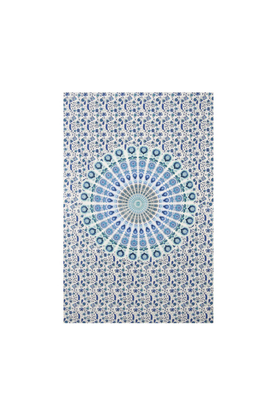 Zest For Life Blue/White Plume Mini Tapestry 30x45"