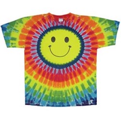 Tie Dyed T-Shirt Rainbow Smiley Face