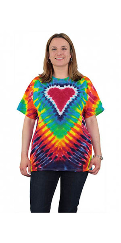 Tie Dyed T-Shirt Rainbow Heart