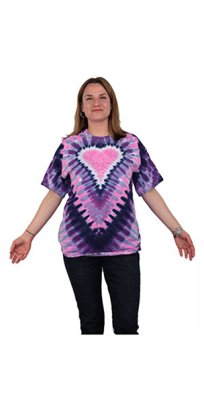 Tie Dyed T-Shirt Purple/Pink Heart
