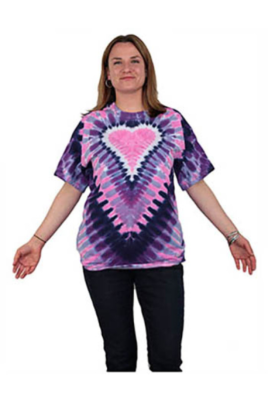 Tie Dyed T-Shirt Purple/Pink Heart