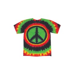 Tie Dyed T-Shirt Rasta Peace Sign