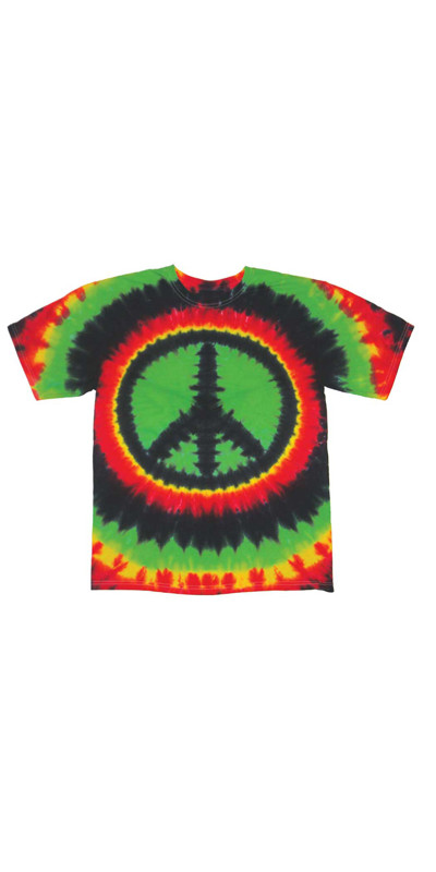 Tie Dyed T-Shirt Rasta Peace Sign