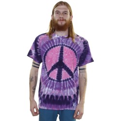 Tie Dyed T-Shirt Purple/Pink Peace Sign