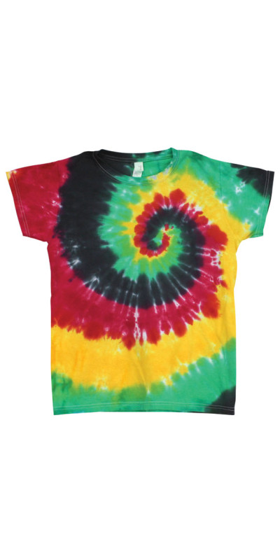 Tie Dyed T-Shirt Rasta Spiral
