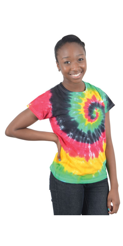 Tie Dyed T-Shirt Rasta Spiral