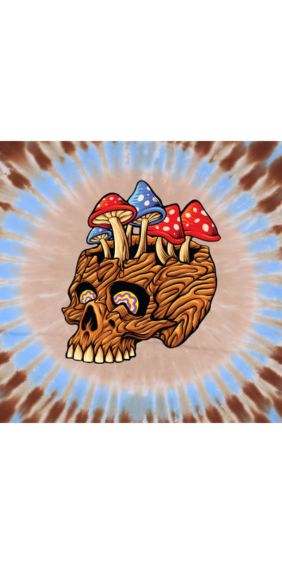 Mushroom Skull Tie Dyed T-Shirt