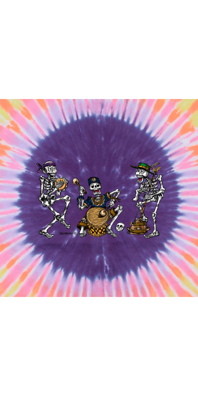 Skeleton Band Tie Dyed T-Shirt