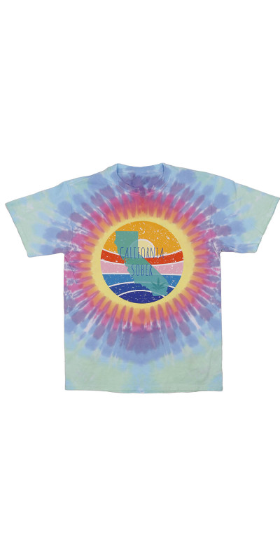 California Sober State Sun Tie Dyed T-Shirt