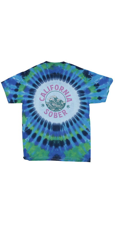 California Sober Wave Tie Dyed T-Shirt