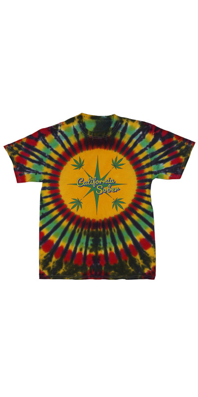 California Sober Leaf Tie Dyed T-Shirt
