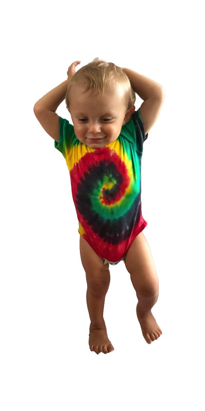 Rasta Spiral Tie Dye Baby Romper