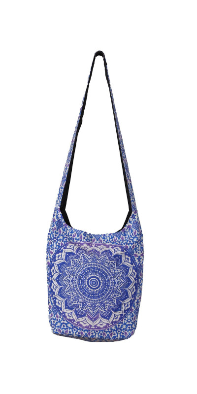 Mandala Zip Top Hobo Bag Blue/Purple