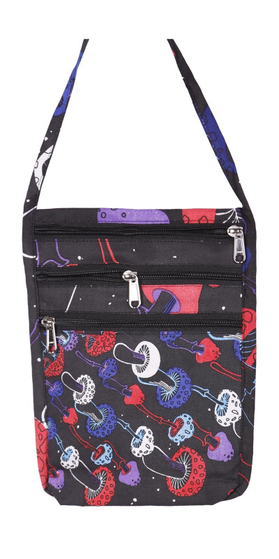 Glow in the Dark Mushrooms Passport Pouch Purse Bag