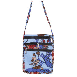 Blue Floral Passport Pouch Purse Bag