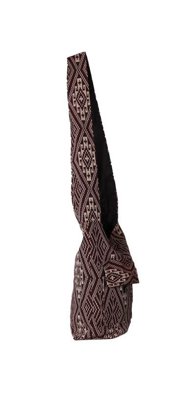 Jacquard Zip Top Hobo Bag Brown/White *SALE*