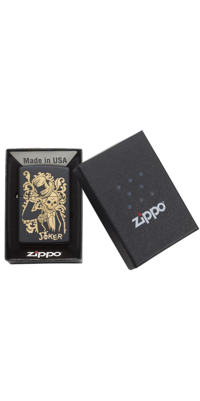 Joker Skeleton With Top Hat Zippo Lighter