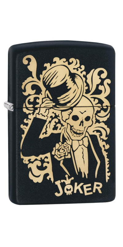 Joker Skeleton With Top Hat Zippo Lighter