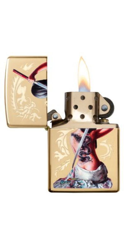 Girl with Samurai Sword Zippo Lighter