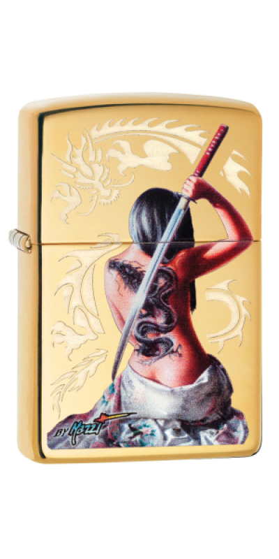 Girl with Samurai Sword Zippo Lighter