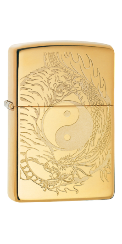 Tiger & Dragon Yin Yang Zippo Lighter