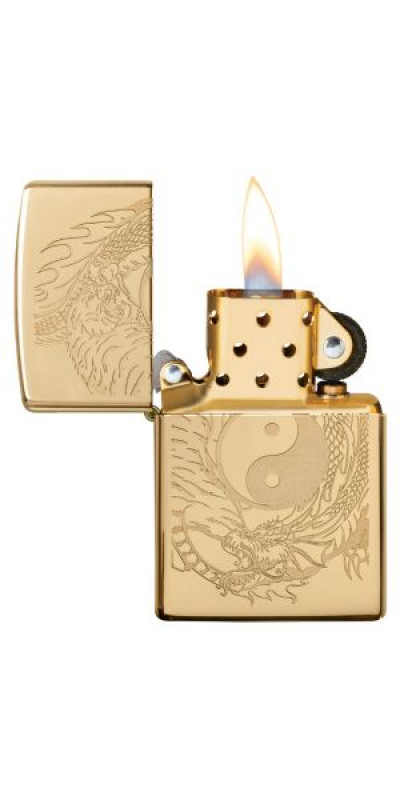 Tiger & Dragon Yin Yang Zippo Lighter
