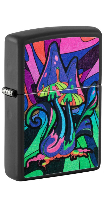 Black Light Mushroom Zippo Lighter