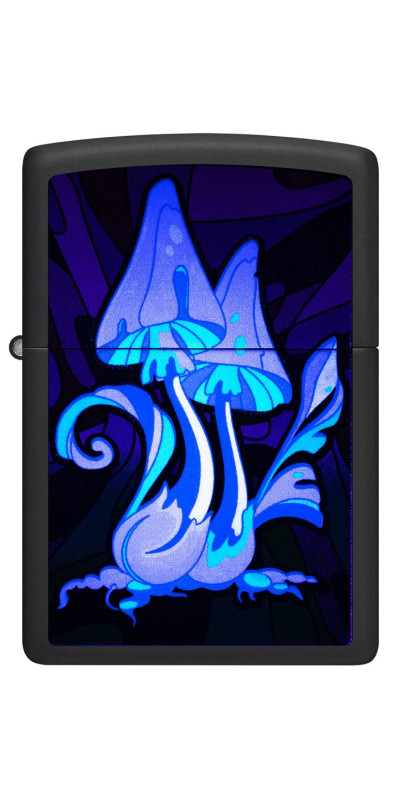 Black Light Mushroom Zippo Lighter