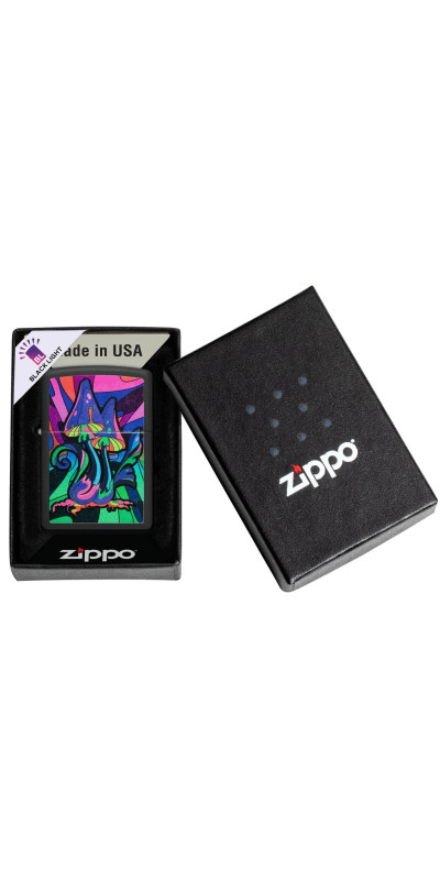 Black Light Mushroom Zippo Lighter