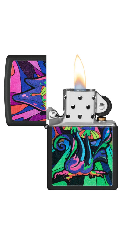Black Light Mushroom Zippo Lighter
