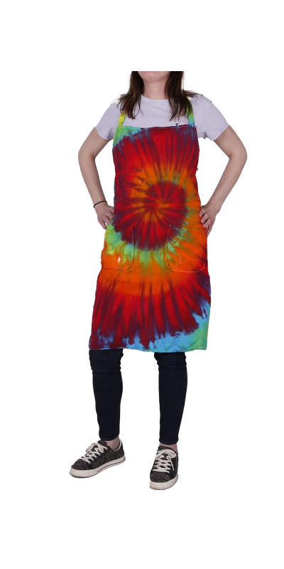 Tie Dyed Apron Rainbow Spiral