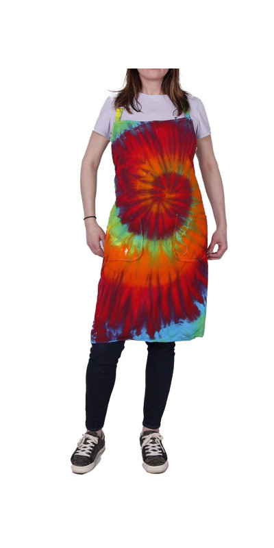 Tie Dyed Apron Rainbow Spiral