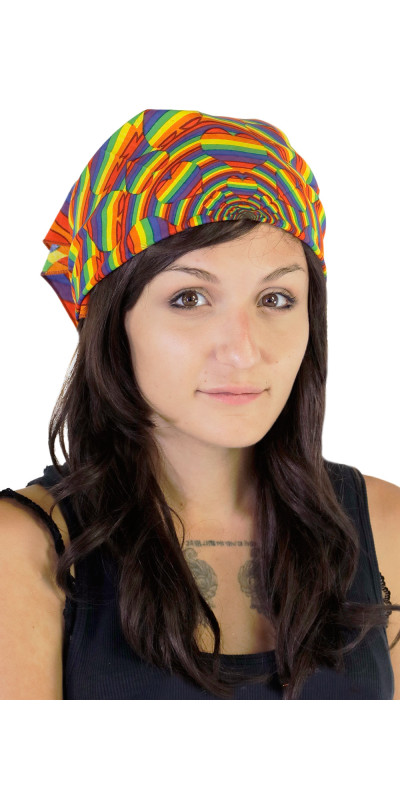 3D Equality Rainbow Hearts Bandana 22x22
