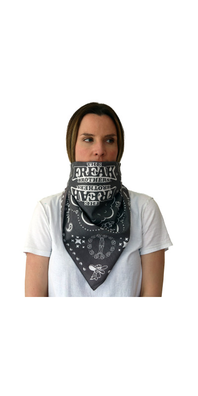 Freak Brothers Bandana 22x22 Charcoal  **Sale**