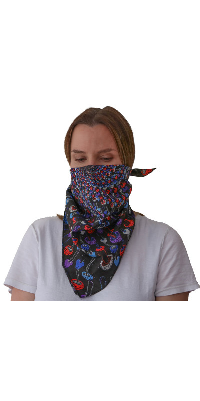 3D Glow In The Dark Magic Mushroom Spiral Bandana 22x22