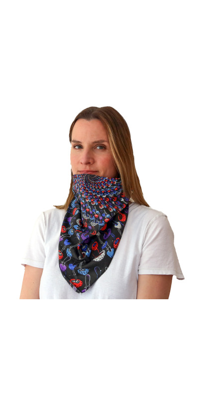 3D Glow In The Dark Magic Mushroom Spiral Bandana 22x22