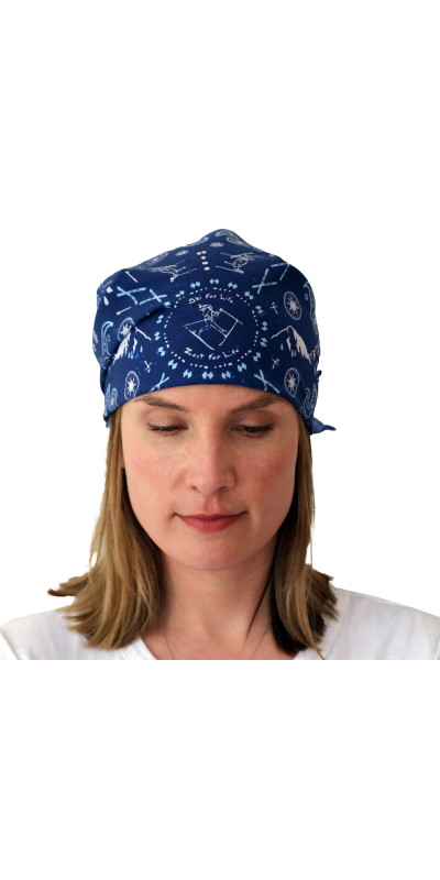 Skiing Bandana Blue 22x22