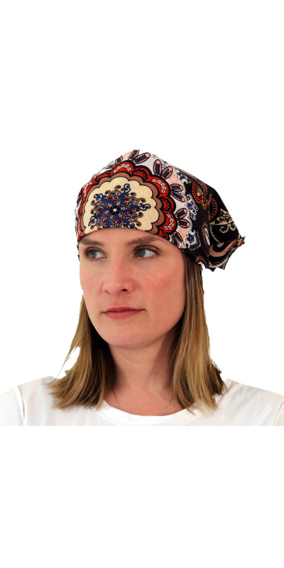 Black & Brown Paisley Bandana 22x22