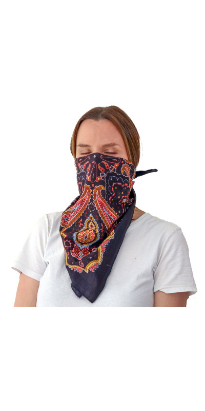 Paisley Bandana Coral 22x22