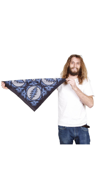 Grateful Dead Spin Your Face  SYF Bandana Slate Grey 22x22