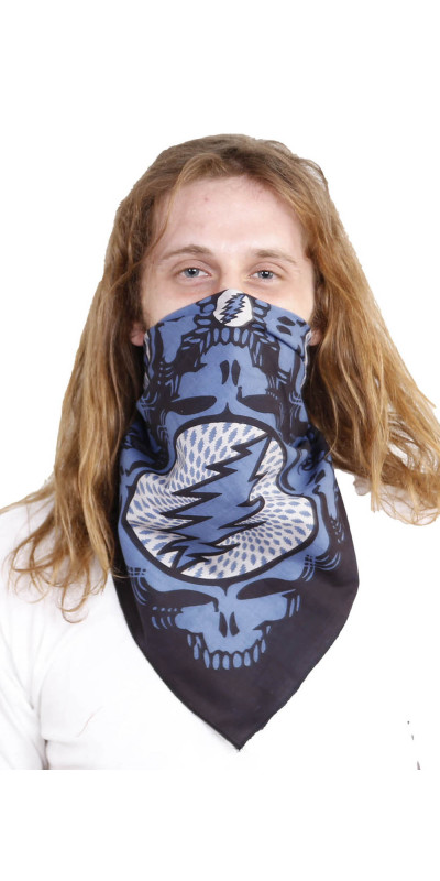 Grateful Dead Spin Your Face  SYF Bandana Slate Grey 22x22
