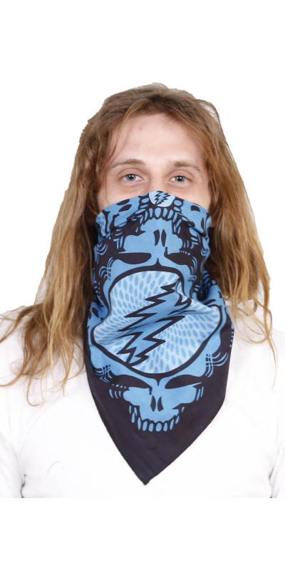 Grateful Dead Spin Your Face  SYF Bandana Aqua 22x22
