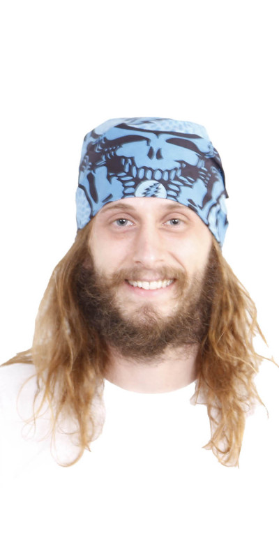 Grateful Dead Spin Your Face  SYF Bandana Aqua 22x22
