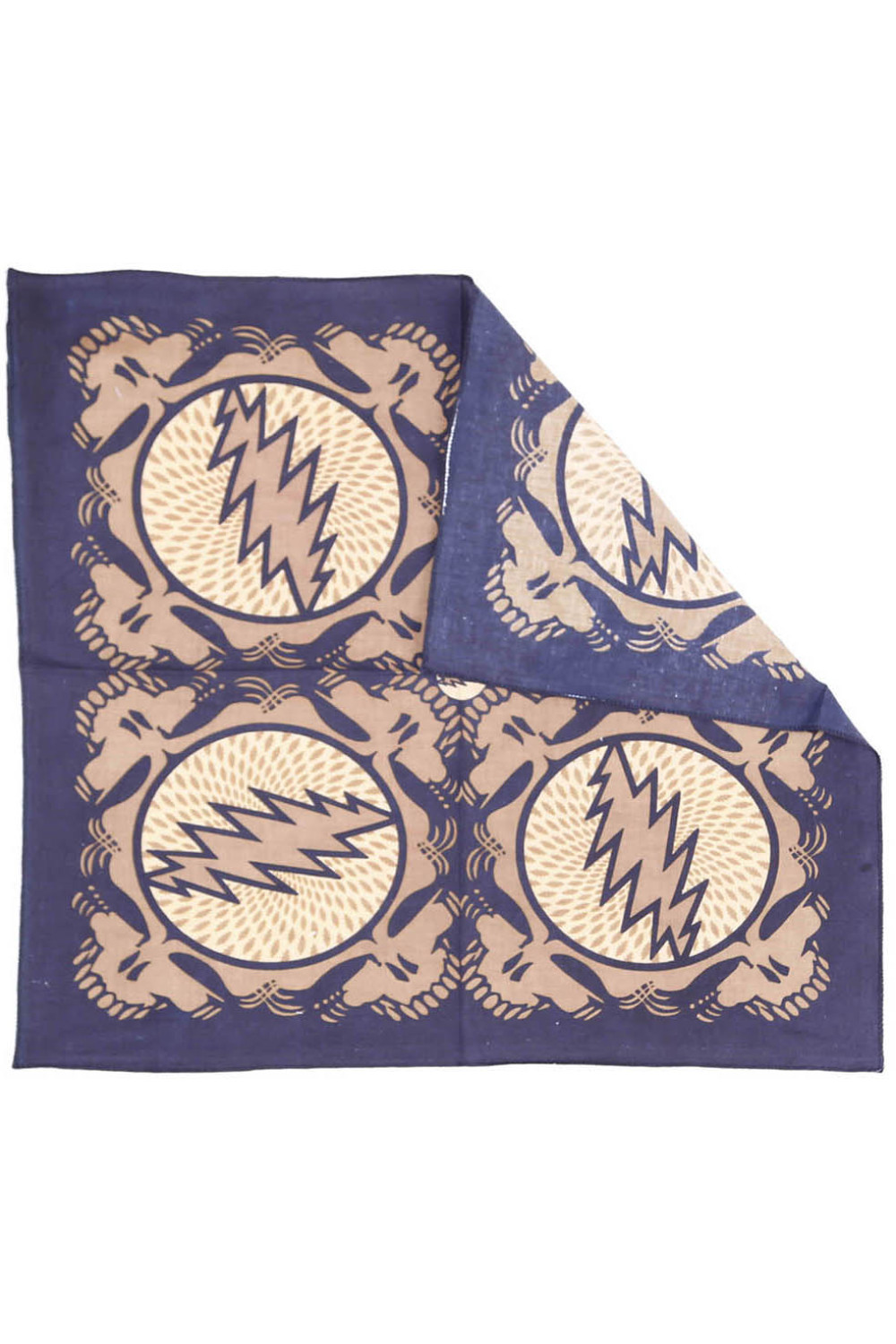 Grateful Dead Spin Your Face Bandana Tan 22x22