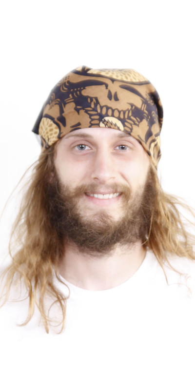 Grateful Dead Spin Your Face SYF Bandana Tan 22x22