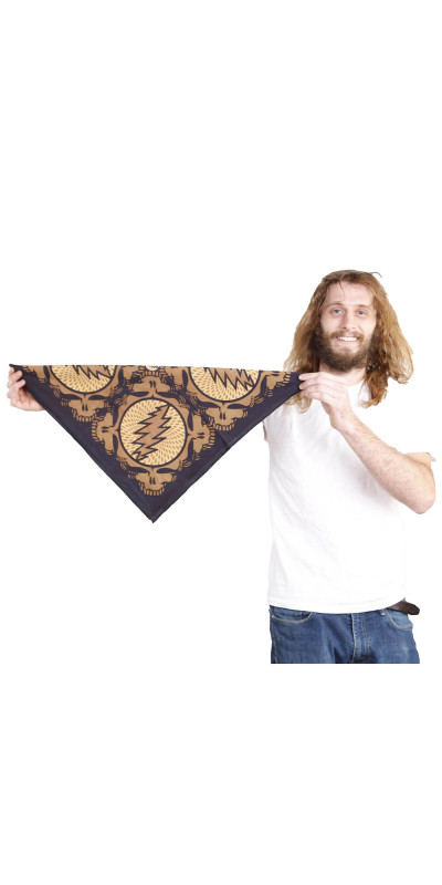 Grateful Dead Spin Your Face SYF Bandana Tan 22x22