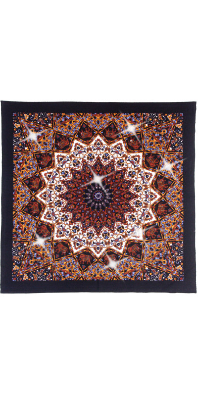 India Star #8 Bandana Adorned with 144 Swarovski Crystal Red, Blue, & Black 22x22
