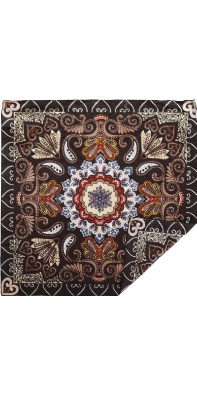 Black & Gold Paisley Bandana 22x22