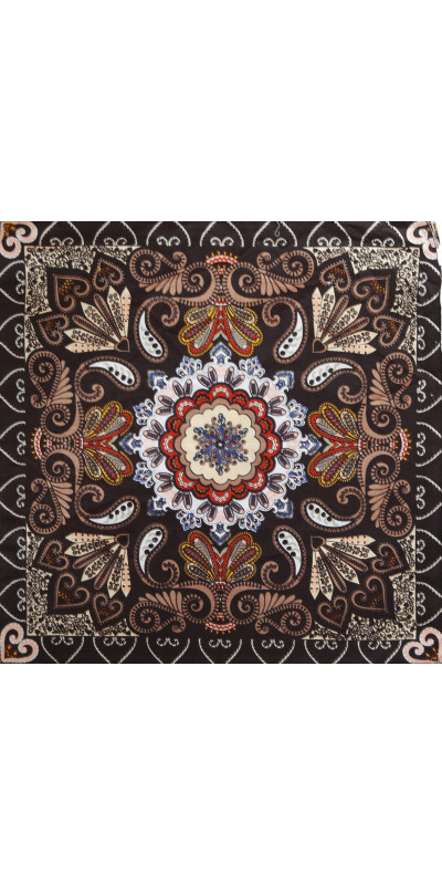 Black & Gold Paisley Bandana 22x22