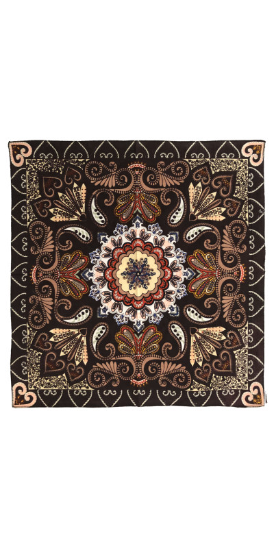 Black & Brown Paisley Bandana 22x22